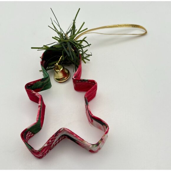Gingerbread Cutout Christmas Tree Ornament Fabric Covered Cookie Cutter - Picture 1 of 8